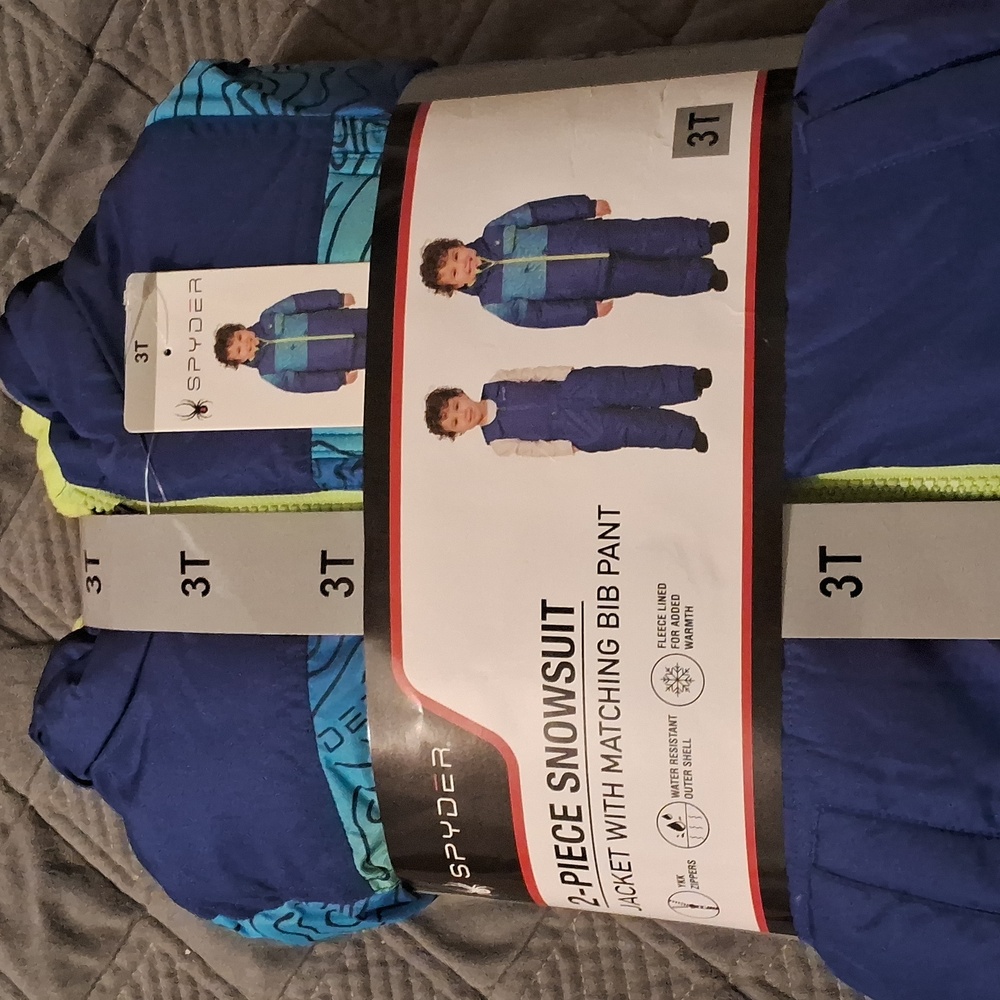Spyder Kids' Snowsuit in Blue and Green/Size::3T-Super Cute๐๐ FIRM!!! - Picture 7 of 12